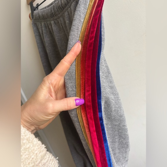 Aviator Nation 5 Stripe Sweatpants large athleisure workout streetwear travel - Picture 4 of 11